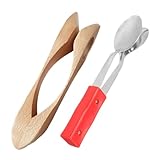 AKOOSY 2個 木製パーカッションスプーン 手持ち快適 リズム演奏用 笑顔を誘う楽器 教育 家族集会に