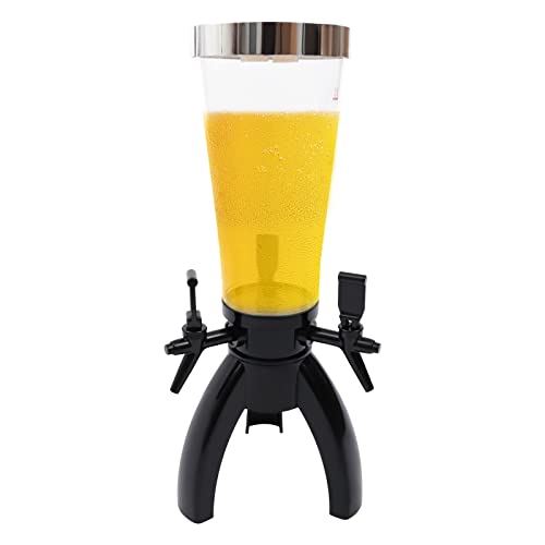 3L Beer Tower Dispenser,with 3 Taps and Freeze Tube,Spherical Beverage Dispenser Drink Tower,Easy to Clean, Party, Restaurant, KTV, Barbecue Restaurant