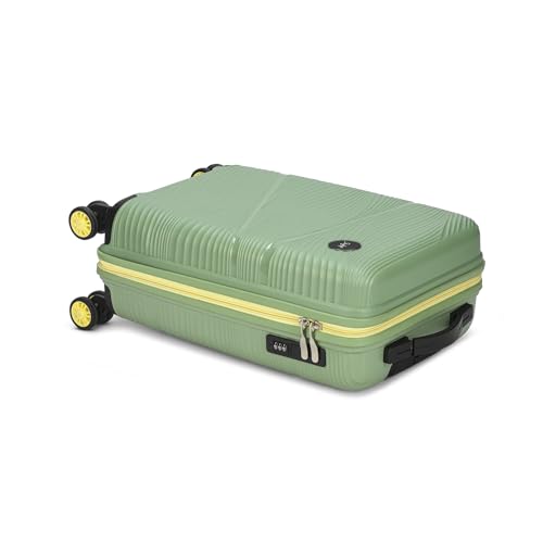 Image of Skybags Swirl Cabin Trolley Bag 56cm | Small Hard Luggage | 8 Wheels Suitcase for Travel | 3-Digit Combination Lock with Anti-Theft Zipper | Polypropylene | 3 Years Warranty - Unisex (Green)