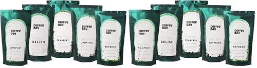 Image of Cafe Coffee Day - Filter Coffee Powder Starter Pack 75 Gm Packet Each (Pack Of 10)|South Indian Filter Coffee Powder, Medium To Dark Roast|Peaberry, Unwind, Refresh, Comfort & Relish