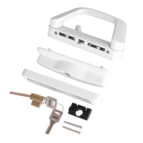Juego de manijas de puerta corredera con llave para puerta de cristal para balcón, patio, con