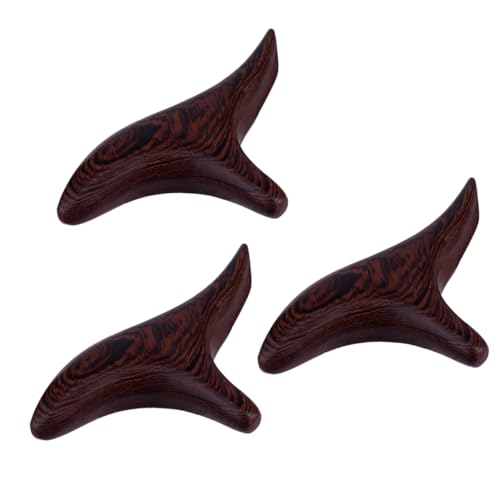 VALICLUD 3 Piezas masajeador de pies palo de masaje de desguace tablero de raspado de madera masajeador de puntos gatillo palo de masaje triangular wengué Marrón Color Aleatorio