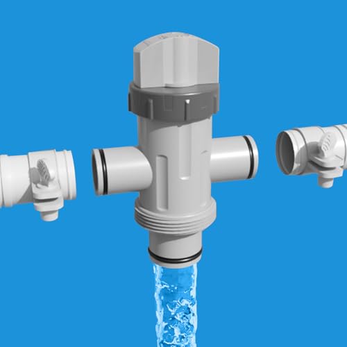 Pool Plunger Valve with Shut Off/On for Intex & Coleman Above Ground Pools Parts - Pool Hose Adapter Replacement Connect 1-1/4 or 1-1/2 Pool Pump Hoses Fits Filters& Saltwater Systems (1 Pack)