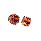  Ohrringe Bodengleiter Sterling Unisex mit 2 Karat Swarovski – Hyazinthe Orange by durshani