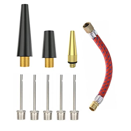 Manovella 10-teiliges Adapter Set für Ballpumpe – inkl. 5 Ballnadeln, Luftmatratzen Adapter, Ballonaufsatz, AV/DV Ventiladapter & Verlängerung – für Ball, Fahrrad, Kompressor & mehr