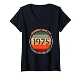 donna vintage 1975 t shirt per gli uomini retro divertente 1975 maglietta con collo a v