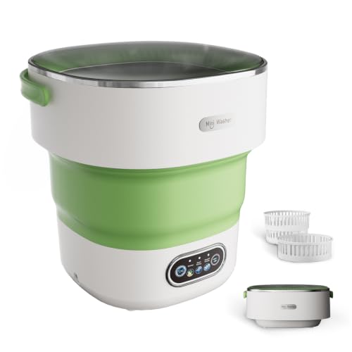 Image of 20L Portable Washing Machine - Foldable Portable Laundry Machine and Spinner for Baby Clothes, Underwear, Socks; Ideal for Travel, Dorms, Camping