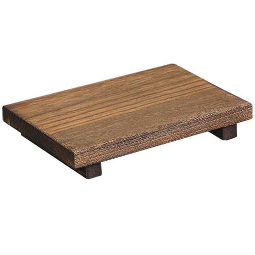 Bandeja de madera para tocador de baño, soporte de madera pequeño, soporte de jarrón de plantas, elevador de madera para barra de limpieza, velas perfumadas, bandeja de artículos de tocador