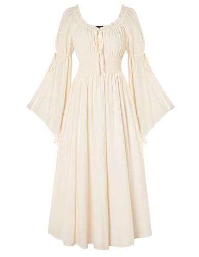 Robe Renaissance femme médiévale Scarlet Darkness à manches cloches