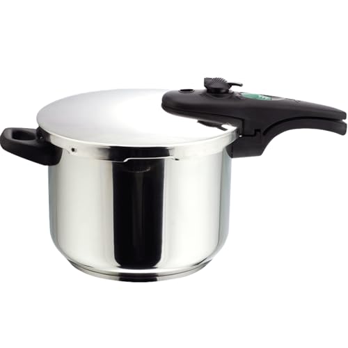 Magefesa Athenas   Olla Express Rápida de 6L, Acero Inoxidable 18/10, Apta para Inducción, Fondo Termo Difusor, Cocina Sana, Ahorro de Energía