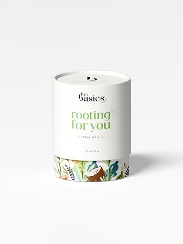 The Basics Rooting for You Herbal Hair Oil – Enriched with Rosemary, Pumpkin Seed, Brahmi, Vitamin E, and Coconut Oil for Hair Growth, Strength & Hydration – 50ml