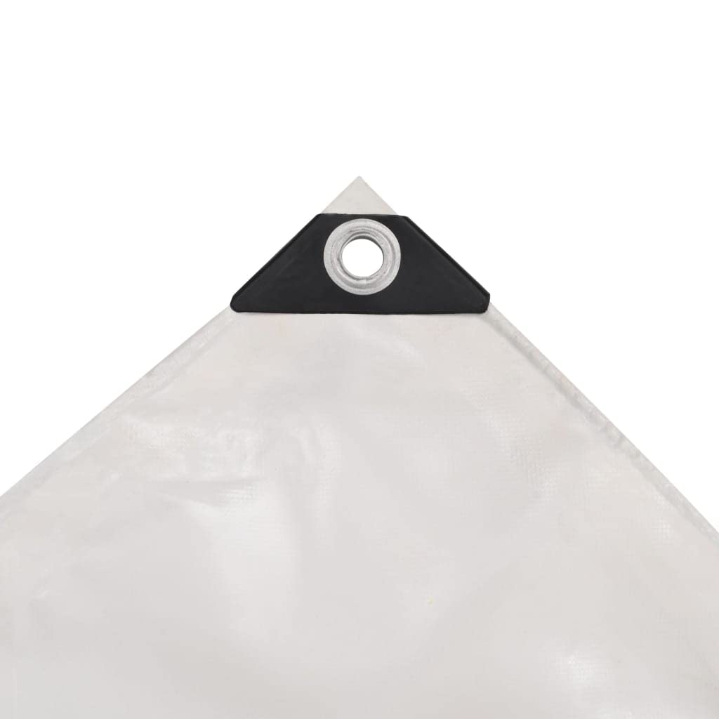 Telone di copertura, 650 g/m², bianco, 3 x 5 m, con occhielli, antistrappo, impermeabile, resistente ai raggi UV, resistente alle intemperie, come telone protettivo per giardino, campeggio