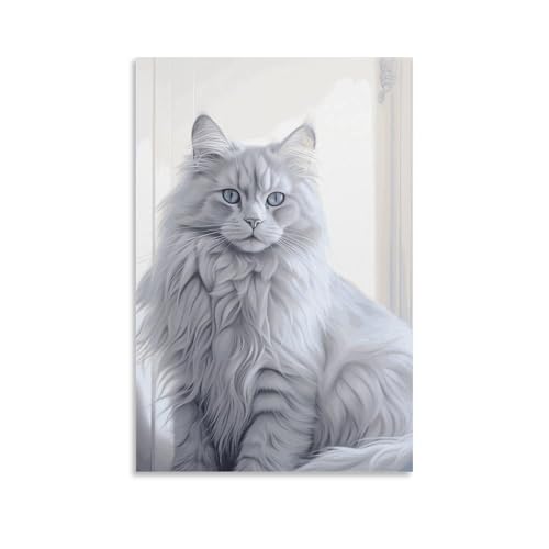 Peinture sur toile chat à poils longs poster mural pour salon