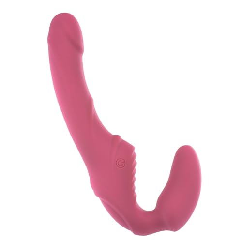 Adam & Eve Eve Vibrating Strapless Strap On Dildo 9 Vibration Modes Adult Toy Anti Slip Silicone Insertable Double Ended Vibrating Sex Toy for Women & Lesbian Couples Anal Strapon Dildo 5 Pink