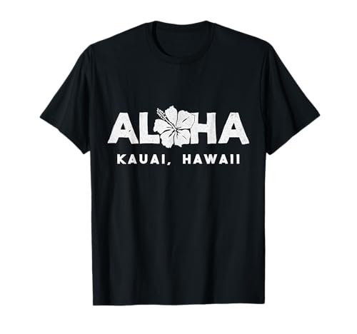 Flor de hibisco vintage de recuerdo de Aloha Kauai Hawaii Camiseta