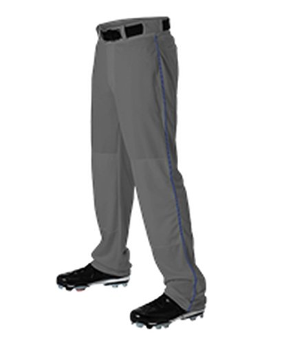 Alleson Adult Baseball Pant with Braid Charcoal, Royal 2X 605WLB 605WLB-CHRO-2X