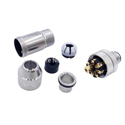 Conector M12 macho acodado de 4 pines con blindaje roscado tipo A 3
