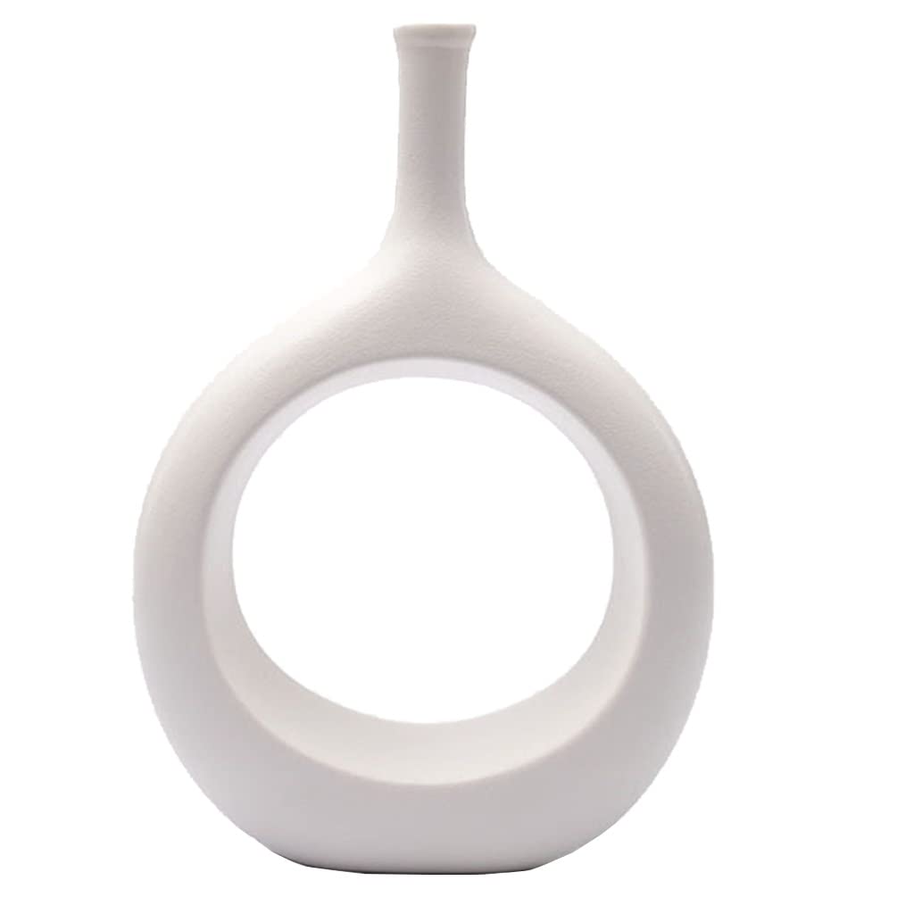 Ceramic vase， Ceramic Hollow Oval Vase, Modern Nordic Decorative