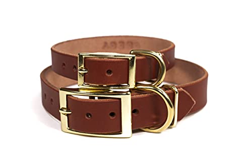 Copper Leaf Leather Handmade Personalized Bridle Leather Dog Collar thumb #4