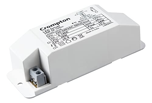 Image of Crompton 24W 2A LED Strip Light Driver | Constant Current Power Supply for LED Strips | Durable & Energy-Efficient Adapter | Pack of 8