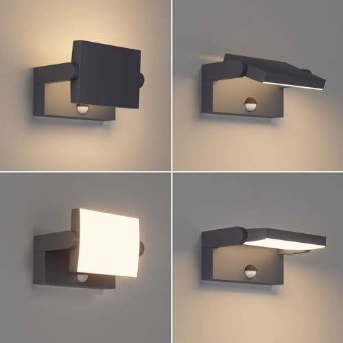 Klighten 2 Pcs Outdoor Wall Light 24W with Motion Sensor Waterproof IP65, Modern Aluminum Outside Lights with Sensor - Image 4