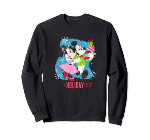 Sweat Mickey & Minnie Mouse de style festif Disney noir unisexe