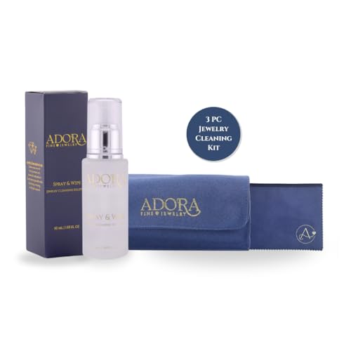 Cleaner Solution Kit - 1.69 FL Oz Spray Bottle & Polishing Cloth, Ring Cleaner Solution, Perfect Jewlery Cleaner for Rings, Jewerly Cleaner with Cloth Included3