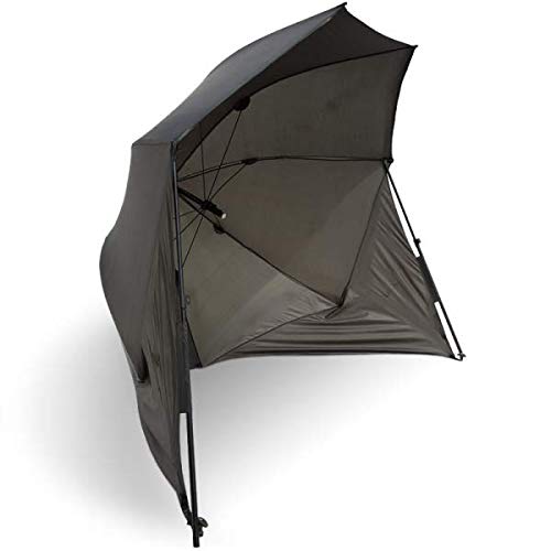 50" WATERPROOF BROLLY UMBRELLA CARP COARSE FISHING DAY SHELTER STORM SIDES POLES - Image 3
