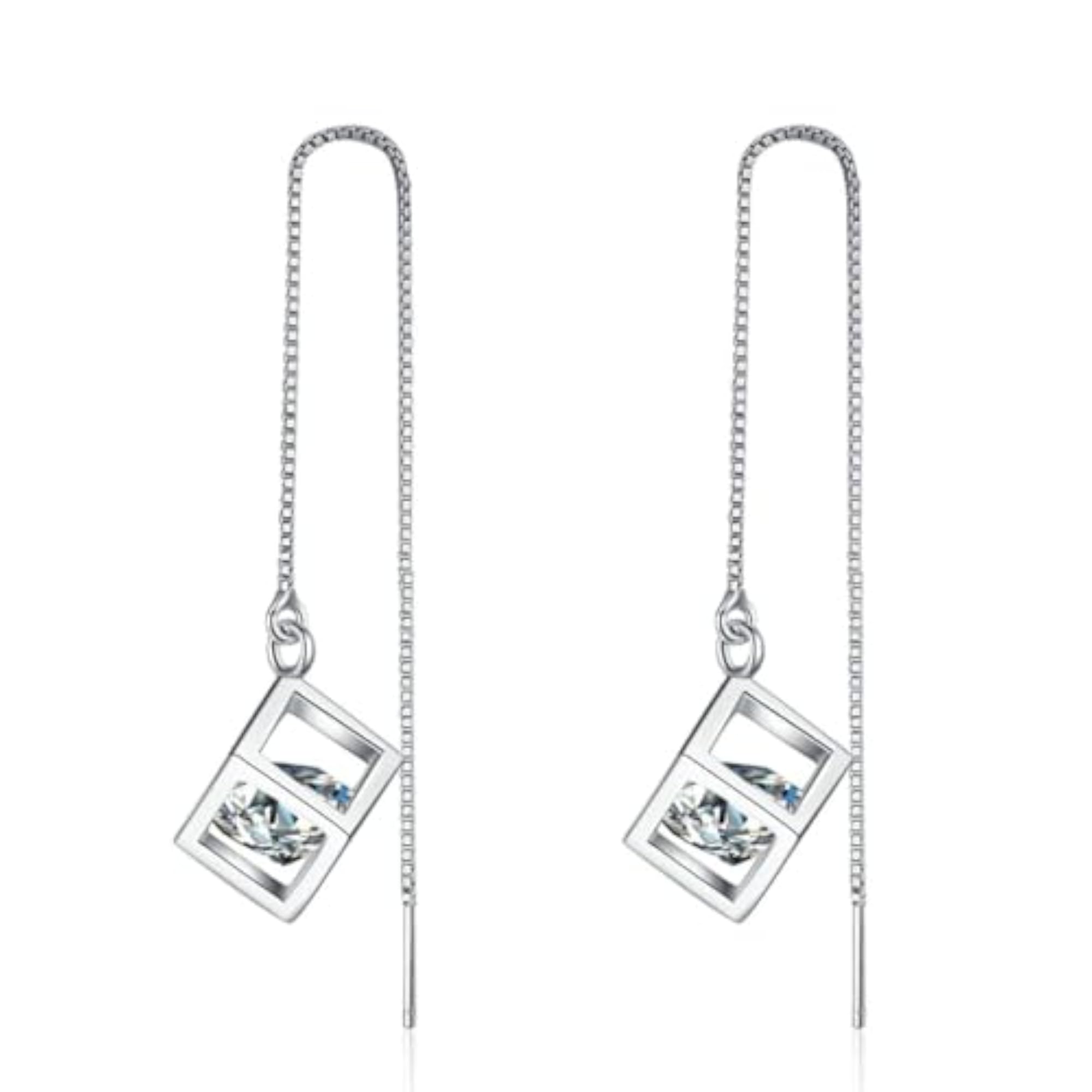 Women's 1-2 ct/pair Twilight Glimmers Sterling Silver Moissanite Earrings