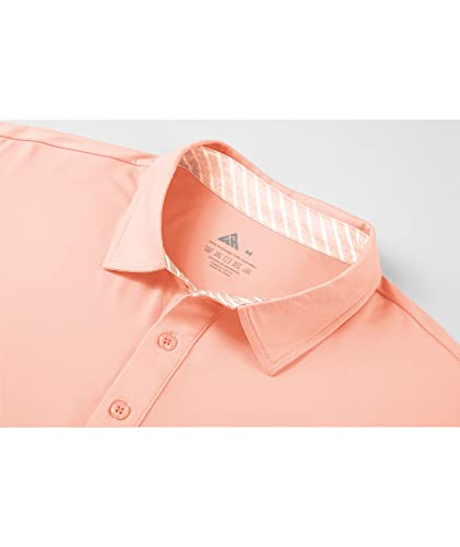 Geek Lighting Mens Polo Shirts Short Sleeve Summer Casual Golf Tennis Travel Collared Shirts, Pink Xl #TOP4