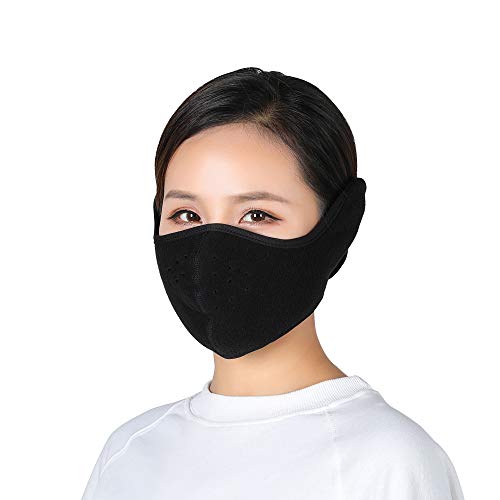 Unisex Winter Ski Mask Outdoor Protect Face Cover Earmuffs Balaclava Cycling Bicycle Motorcycle Mask (Black) #TOP4