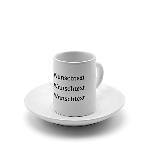 printplanet® – Espressotasse mit Text bedrucken – Espresso-Tasse mit Wunschtext personalisieren