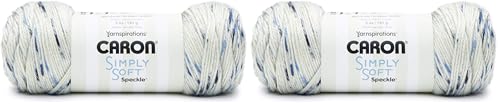 Image of CARON Simply Soft Speckle Yarn, Blue Gingham (Pack of 2)