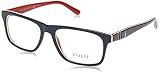 Polo Ralph Lauren PH2211 Eyeglass Frames, Shiny Navy Blue/White/Red/Demo Lens, 55mm