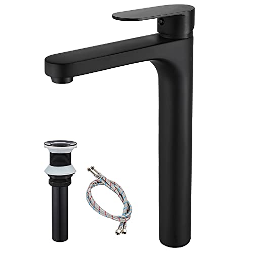 Up To 40% OFF Matte Black Bathroom Faucet Tall Vessel Sink Faucet Single Handle One Hole Basin Mixer Tap Lavatory Vanity Brass Pop Up Drain Without Overflow Included Deck Mount Modern Black Friday - 60% OFF Matte Black Bathroom Faucet Tall Vessel Sink Faucet Single Handle One Hole Basin Mixer Tap Lavatory Vanity Brass Pop Up Drain Without Overflow Included Deck Mount Modern