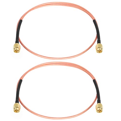 MOOKEERF SMA Male to SMA Male Cable 2FT 2 Pack RG316 SMA Extension Cable 50 ohm for Router Test Equipment Signal Enhancer Wireless Adapter WiFi Antenna Applications