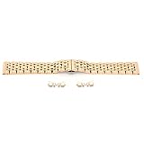 HuadZhylyx Cinturino per orologio in acciaio inossidabile di ricambio, cinturino per orologio in oro rosa a lunghezza regolabile per la maggior parte degli orologi automatici, al quarzo e sma (20)