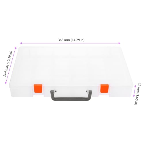 Image of MOUYAT 2 PCS 48 Grids Plastic Bead Organizer Container Craft Storage Box, Clear Compartment Storage Box with Adjustable Dividers for Bead Button Jewelry Small Parts DIY Accessories