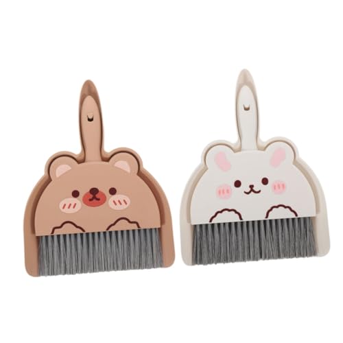 AUTSUPPL 2 Satz Mini Besen Set mit Kehrschaufel Kompakt und Leicht aus Langlebigem und Pet für Tisch Ecken und Kleine Verschmutzungen Tragbar und Praktisch für Haushalt und Büro