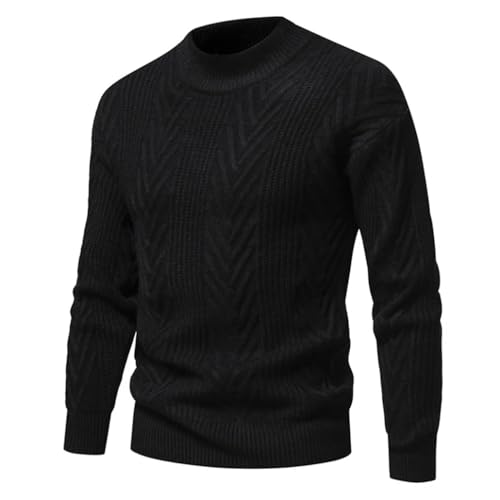 Men's Half High Neck Sweater Slim Fit Mock Turtleneck Pullover Sweater Thermal Basic Black EU Size XXL