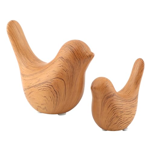 Giyochie 2PCS Small Birds Statues, Home Decor Ceramic Bird Sculptures, Animal Figurines Decorative Ornaments for Shelves Entryway TV Stand Bookcase, Garden Micro Landscape Accessories