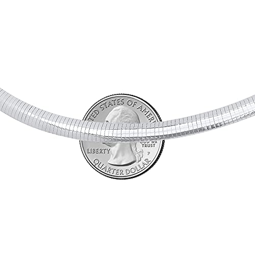 Savlano 925 Sterling Silver 6MM Italian Solid Flat Omega Chain Necklace for Women - Made in Italy Comes With a Gift Box3