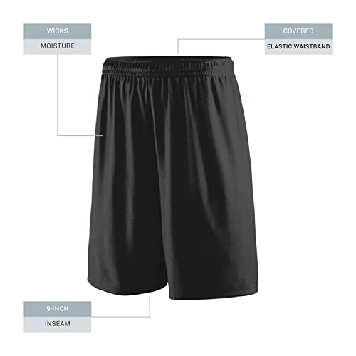 Augusta Sportswear Youth Training Shorts: 9-Inch Inseam for Teens, Athletic Workout Gym Clothes, Black, Medium3