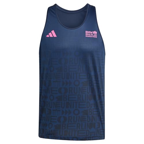 adidas Men's Camiseta con Estampado Integral BMW Berlin-Marathon 2025, Collegiate Navy, S