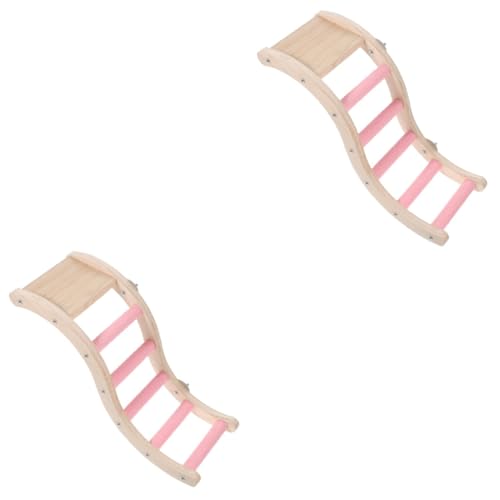 GRIRIW 2pcs Parrot Ladder Toy Bird Cage Climbing Toy Natural Material Safe Bird Ladder Perch