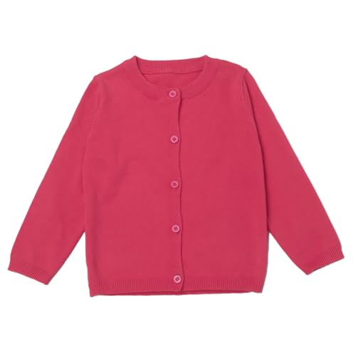 Image of Little Girl Knit Cardigan Sweater - Toddler Button Down School Uniforms Cardigan