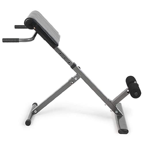 GKDGKD Adjustable Roman Chair, Back Hyperextension Bench with Push Up Exercise, Foldable Hyper Back Extension Equipment for Home Gym Fitness (Black)
