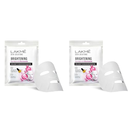 Image of Lakme Skin Solutions Sheet Mask Brightening With Niacinamide 25Ml, Pack Of 2