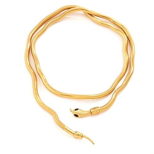 Image of Gold Plated Snake Chain Necklace for Women | Stylish Serpent Design Choker | Trendy Adjustable Fashion Jewelry Gift