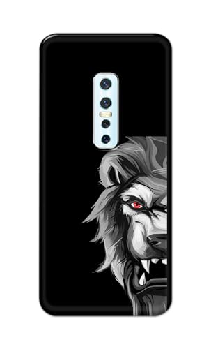 Image of PRINTFIDAA Printed Hard Back Cover Case for Vivo V17 Pro Back Cover (Angry Lion) -112